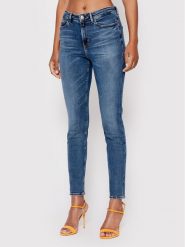 Guess Jeansy W2YA46 D4Q02 Niebieski Skinny Fit. Niebieskie jeansy Guess, z aplikacjami, z bawełny. Za 279.99 zł.