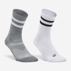 Skarpetki fitness Domyos wysokie 2 pary. Skarpetki DOMYOS, bez wzorów, z dzianiny. Za 39.99 zł.