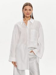 ViCOLO Koszula TB0945 Biały Relaxed Fit. Białe koszule ViCOLO, bez wzorów, z bawełny, bez kołnierzyka, bez ramiączek. Za 269.99 zł.