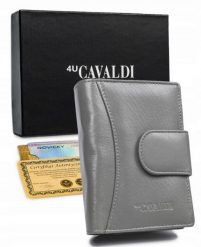 Portfel damski 4U Cavaldi RD-09-GCL szary. Szare portfele 4U Cavaldi, bez wzorów, ze skóry. Za 66.49 zł.