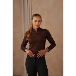 Bluzka techniczna z kryształkami JD ATTACK Becky. Brązowe bluzki JD ATTACK, bez wzorów, sportowe, bez kołnierzyka, bez ramiączek. Za 219.00 zł.