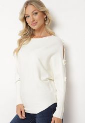 Jasnobeżowy Sweter z Wiskozą i Wycięciami przy Rękawach Evancia. Brązowe swetry Born2be, bez wzorów, z jeansu, biznesowe, bez ramiączek. W wyprzedaży za 76.49 zł.