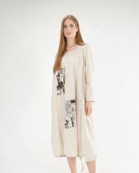 Bawełniana sukienka midi. Brązowe sukienki Unisono, l, z aplikacjami, z bawełny, bez kołnierzyka, bez ramiączek, midi. Za 269.00 zł.