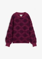 Sweter o kroju pudełkowym. Czarne swetry bonprix, bez wzorów, z żakardem, bez ramiączek. Za 119.99 zł.