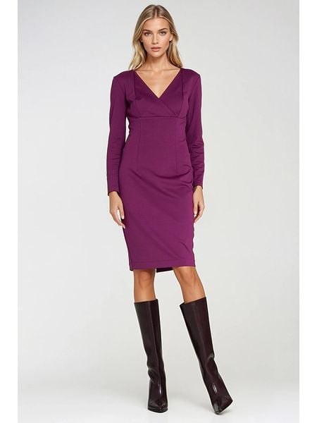 Nife Sukienka w kolorze fioletowym rozmiar: 40. Różowe sukienki Nife, na co dzień, bez wzorów, bez kołnierzyka, bez ramiączek, maxi, proste. Za 152.98 zł.