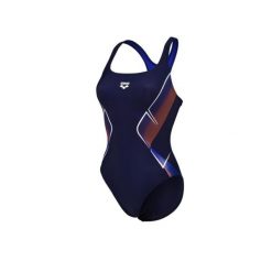 Strój kąpielowy damski treningowy Arena Swim Control Pro. Niebieskie stroje jednoczęściowe Arena, bez wzorów, sportowe. Za 119.99 zł.