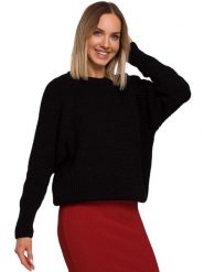 Made of emotion Sweter w kolorze czarnym rozmiar: L/XL. Czarne swetry Made Of Emotion, l, bez wzorów, ze splotem, bez ramiączek. Za 158.47 zł.