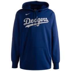 Bluza z kapturem Nike Los Angeles Dodgers. Białe bluzy Nike, bez wzorów, sportowe, bez ramiączek, z kapturem. Za 334.99 zł.