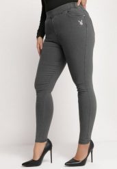 Szare Spodnie Skinny z Wysokim Stanem Naravatte. Szare jeansy Born2be, l, bez wzorów, z jeansu, z podwyższonym stanem. Za 79.99 zł.