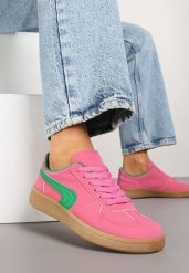 Różowo-Zielone Casualowe Sneakersy Typu Kultowe Tenisówki Ablerri. Czerwone trampki Renee, bez wzorów, klasyczne, bez zapięcia. W wyprzedaży za 75.99 zł.