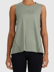 4F Top sportowy w kolorze khaki rozmiar: M. Brązowe topy sportowe 4f, m, bez wzorów, z materiału, outdoorowe. Za 74.63 zł.