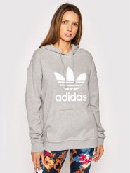 Adidas Bluza adicolor Trefoil H33589 Szary Relaxed Fit. Szare bluzy adidas, bez wzorów, z bawełny, bez kaptura. Za 159.99 zł.