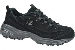 Buty sportowe Sneakersy damskie, Skechers D'Lites-Play On. Czarne buty treningowe Skechers, bez wzorów, z materiału, przed kostkę, bez zapięcia, trekkingowe. Za 239.99 zł.