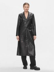 ONLY Płaszcz przejściowy Saramy 15285300 Czarny Regular Fit. Czarne płaszcze ONLY, s, bez wzorów, ze skóry, bez kaptura. Za 89.99 zł.