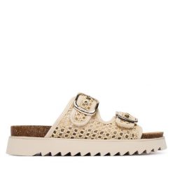 Klapki Tamaris. Białe klapki Tamaris, bez wzorów, bez obcasa, bez zapięcia. Za 329.99 zł.