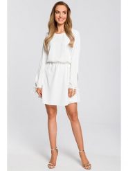 Made of emotion Sukienka w kolorze białym rozmiar: L. Białe sukienki Made Of Emotion, l, bez wzorów, bez kołnierzyka, bez ramiączek, mini. Za 74.28 zł.