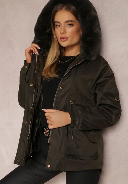 Ciemnozielona Kurtka Nylonowa Parka z Odpinanym Futerkiem Pasca. Zielone kurtki Renee, l, bez wzorów, z nylonu, klasyczne, bez kaptura. Za 139.99 zł.