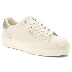 Trampki damskie Big Star, skóra ekologiczna sznurowany fason gruba gumowa podeszwa minimalistyczny design subtelne logo, beżowe, TT274806. Brązowe trampki BIG STAR, bez wzorów, z gumy, retro, bez zapięcia. Za 149.00 zł.