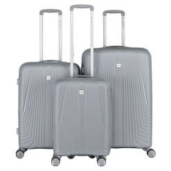 Zestaw walizek podróżnych z tworzywa ABS w szarym kolorze Peterson PTN PP-09-SET3. Szare walizki Peterson. Za 549.99 zł.