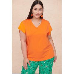 Bluzka Damska Still Plus Size Pomarańczowy. Brązowe bluzki blue shadow, plus size, bez wzorów, z bawełny, bez kołnierzyka, plus size, bez ramiączek. Za 129.90 zł.