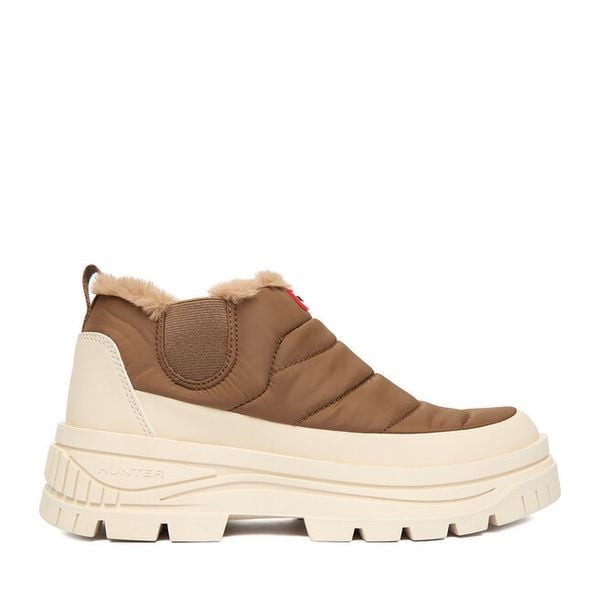 Śniegowce Hunter. Brązowe śniegowce Hunter, bez wzorów, bez zapięcia. Za 299.99 zł.