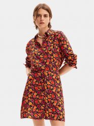 Desigual Sukienka koszulowa Yesh 24SWVW29 Pomarańczowy Regular Fit. Brązowe sukienki Desigual, xl, bez wzorów, z wiskozy, bez kołnierzyka, bez ramiączek, koszulowe. Za 229.99 zł.