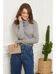 Soft Cashmere Golf w kolorze szarym rozmiar: 38/40. Szare swetry Soft Cashmere, bez wzorów, z kaszmiru, klasyczne, bez ramiączek. Za 129.95 zł.