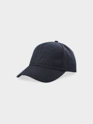 4F Czapka z daszkiem strapback uniseks - czarna S/M. Czarne czapki z daszkiem 4f, na lato, bez wzorów, z syntetyku, sportowe. W wyprzedaży za 29.99 zł.