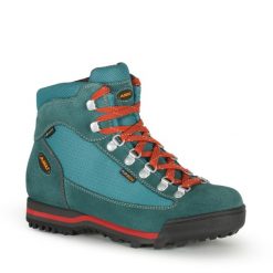 Buty sportowe trekkingowe damskie Aku Ultralight Gore-tex skóra. Niebieskie buty trekkingowe Aku, z gore-texu, bez zapięcia. Za 449.00 zł.