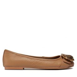 Baleriny Kurt Geiger. Brązowe baleriny Kurt Geiger, bez wzorów, bez obcasa, bez zapięcia. Za 709.99 zł.