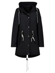 Geographical Norway Parka "Cumi" w kolorze czarnym rozmiar: L. Czarne płaszcze Geographical Norway, l, z aplikacjami, bez kaptura. Za 237.17 zł.