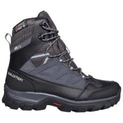Buty trekkingowe damskie Salomon Chalten TS CSWP ocieplane. Czarne buty trekkingowe Salomon, na zimę, bez zapięcia. W wyprzedaży za 454.49 zł.