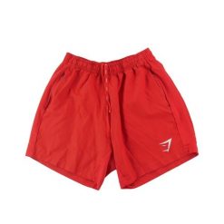 Gymshark spodenki damskie do biegania i treningu. Czerwone szorty sportowe Gymshark, bez wzorów, z materiału, do biegania. Za 76.64 zł.