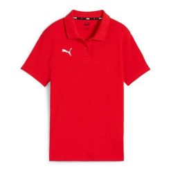 Koszulka sportowa damska polo Puma TEAMGOAL. Białe t-shirty sportowe Puma, l, bez wzorów, z bawełny, bez ramiączek, na fitness i siłownię. Za 120.29 zł.