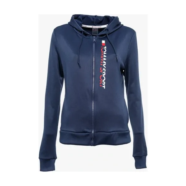 Tommy Sport Bluza Rozpinana Z Kapturem Zip Vertical Logo , granatowy, rozmiar S. Niebieskie bluzy z kapturem Tommy Hilfiger, s, bez wzorów, z elastanu, z kapturem. W wyprzedaży za 319.99 zł.
