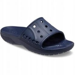 Klapki Dla Dorosłych Crocs Baya II Slide. Niebieskie klapki Crocs, bez wzorów, z materiału, bez obcasa, bez zapięcia. Za 99.99 zł.