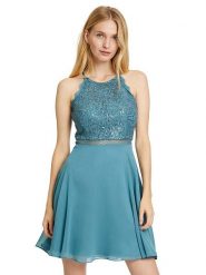 Vera Mont Sukienka w kolorze turkusowym rozmiar: 34. Niebieskie sukienki Vera Mont, bez wzorów, z koronki, bez kołnierzyka, bez ramiączek, midi. Za 105.38 zł.