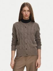 Tommy Hilfiger Kardigan Soft WW0WW52191 Beżowy ciemny Regular Fit. Brązowe swetry Tommy Hilfiger, xl, bez wzorów, z wełny, bez ramiączek. Za 649.99 zł.