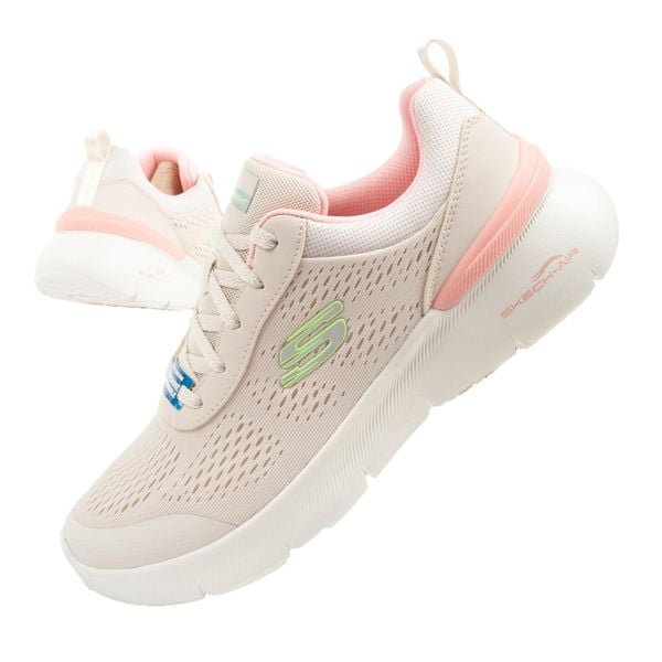 Buty sportowe sneakersy damskie Skechers Air Dynamight 2.0 beżowe. Brązowe buty do biegania Skechers, bez wzorów, bez zapięcia, do biegania, skechers sport. Za 259.00 zł.