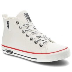 Trampki damskie Big Star, elastyczna skarpetowa cholewka wsuwana konstrukcja masywna platformowa podeszwa, KK274597,. Białe trampki BIG STAR, na jesień, bez wzorów, z futra, bez zapięcia. Za 109.00 zł.