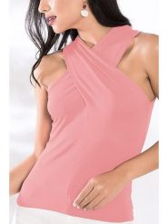 Milan Kiss Top w kolorze jasnoróżowym rozmiar: L. Różowe topy Milan Kiss, l, bez wzorów, bez kołnierzyka, bez ramiączek. Za 43.99 zł.