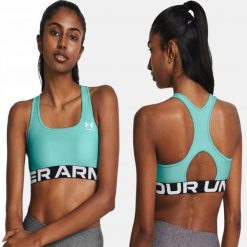 Biustonosz Treningowy Sportowy Under Armour. Zielone biustonosze sportowe Under Armour, bez wzorów, na fitness i siłownię. Za 169.99 zł.