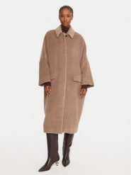 Marella Płaszcz wełniany Icam 2523016122 Beżowy Regular Fit. Brązowe płaszcze Marella, na zimę, bez wzorów, z wełny, bez kaptura. Za 4,309.00 zł.