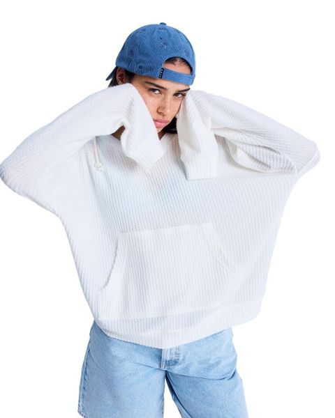 Bluza z kapturem dla Kobiety OCEAN DRIVE Biały. Białe bluzy Roxy, l, bez wzorów, z dzianiny, bez ramiączek, z kapturem. Za 153.99 zł.