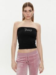 Juicy Couture Top Babey JCWCT23310 Czarny Slim Fit. Czarne topy Juicy Couture, m, bez wzorów, z bawełny, bez kołnierzyka, bez ramiączek. Za 99.99 zł.