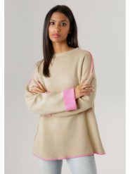 Aniston Sweter w kolorze beżowym rozmiar: 40. Brązowe swetry Aniston, bez wzorów, bez ramiączek. Za 78.84 zł.