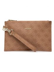 Guess Kopertówka w kolorze jasnobrązowym - 23 x 14 x 1 cm rozmiar: onesize. Brązowe kopertówki Guess, z aplikacjami, z materiału, bez dodatków. Za 184.89 zł.
