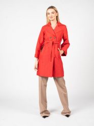 Pinko Płaszcz "Tandil" | 100076 A0GP | Kobieta | Czerwony. Czerwone płaszcze Pinko, l, bez wzorów, z bawełny, eleganckie, bez kaptura. W wyprzedaży za 1,099.00 zł.