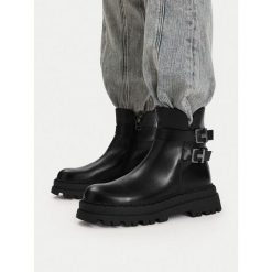 Botki G-Star. Czarne botki G-Star, bez wzorów, retro, bez obcasa, na płaskiej podeszwie, bez zapięcia. Za 249.99 zł.
