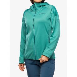 Bluza z kapturem damska La Sportiva Upendo Hoody. Niebieskie bluzy La Sportiva, na zimę, s, bez wzorów, sportowe, bez ramiączek, z kapturem. Za 455.99 zł.